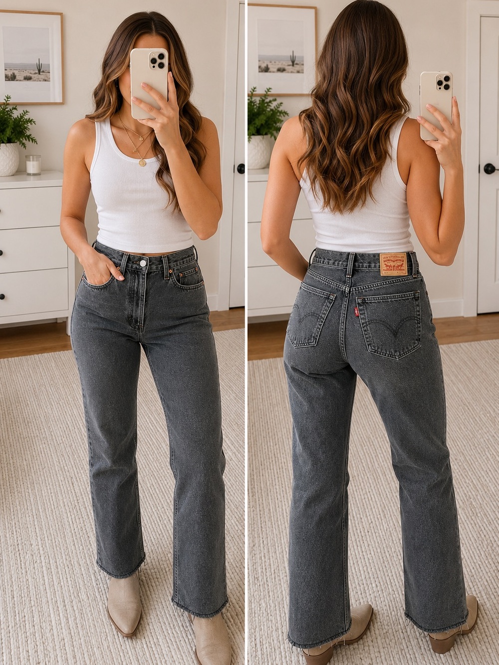 Levi's 501 Straight Leg High-Rise Jeans in Washed Black